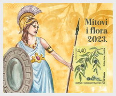 Bosnia (Croat) - 2023  Myths and Flora - Goddess Athena and Olive - SS (MNH)