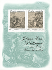 Czech Republic - 2024 Artwork on stamps: JE Ridinger, hunting graphics - SS - (MNH)