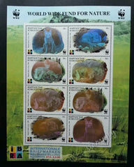 #384 Kyrgyzstan - 40th Anniversary WWF 1999 Fox Endangered (sheetlet) *Hologram (MNH)