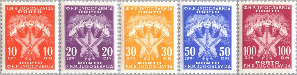 #J75-J79 Yugoslavia - Torches and Star (MNH)